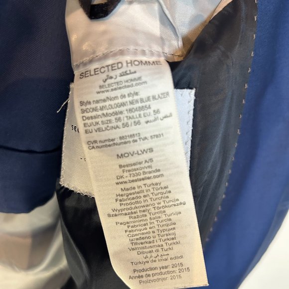 TRENDY Royal Blue SELECTED SUIT 46R / 38 - Picture 3 of 3